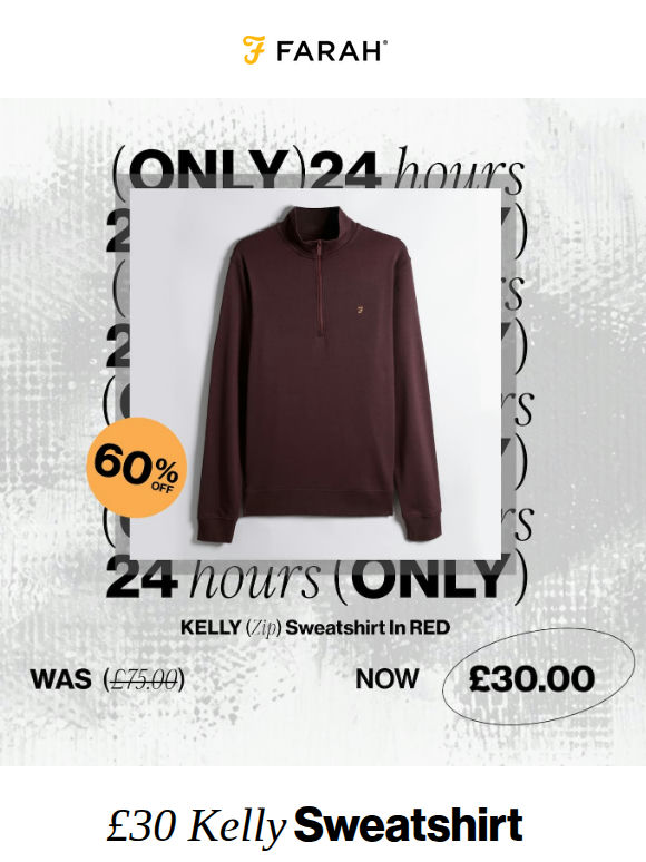 £30 Kelly Sweatshirt Cyber Monday Offer Ends Soon.