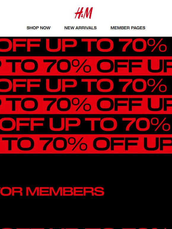 Up to 70% off selected styles