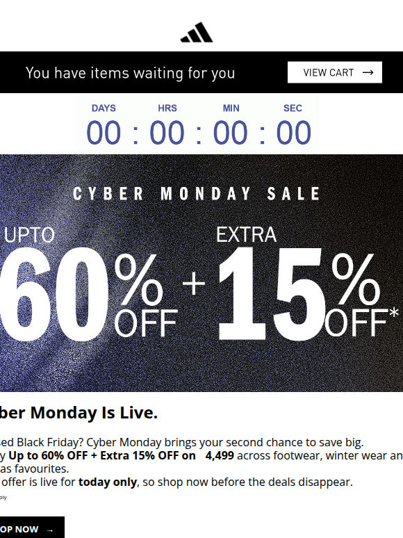 Cyber Monday is live for one day only 💙