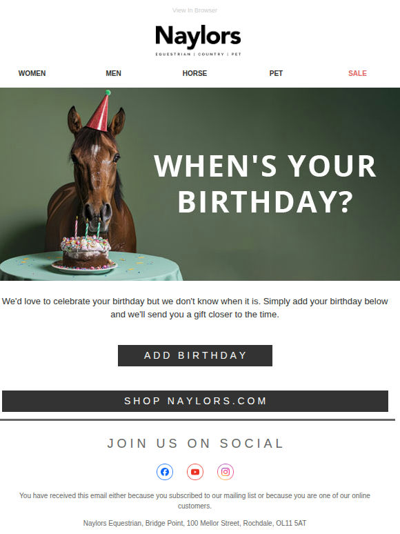 Let Us Know Your Birthday