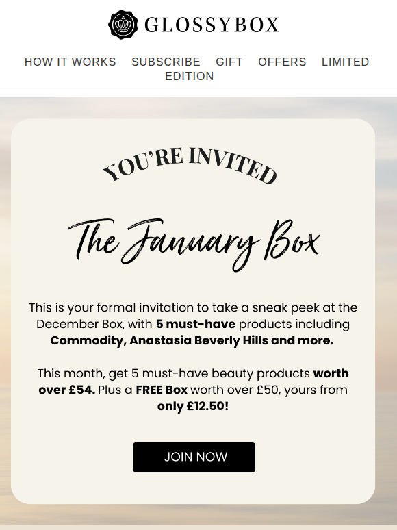 You're Formally Invited: Preview the January Box ✨