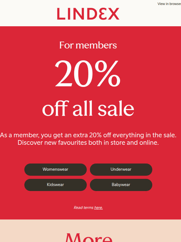 Extra 20% off all sale