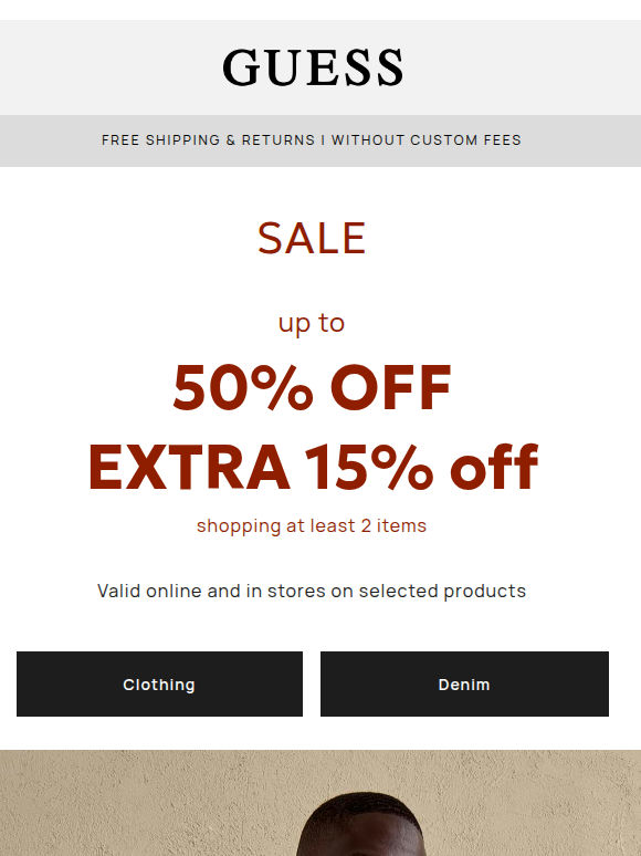 Up to 50% + EXTRA 15% off