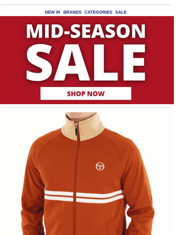Mid Season Sale Now On - Savings On Track tops, Trainers, Jackets & More