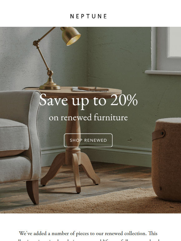 Save on our renewed designs