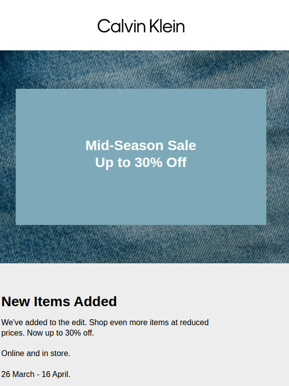 Mid-Season Sale - New Items Added