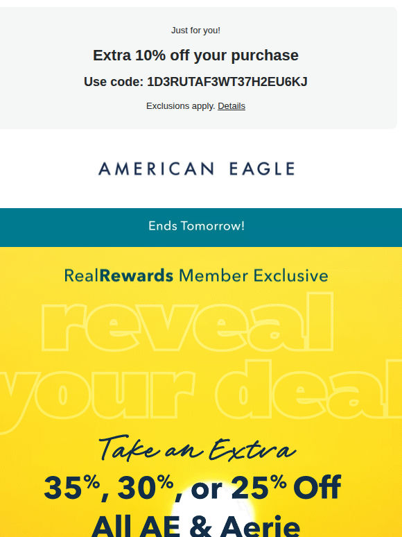 Your mystery deal ends tomorrow! Up to an extra 35% off 