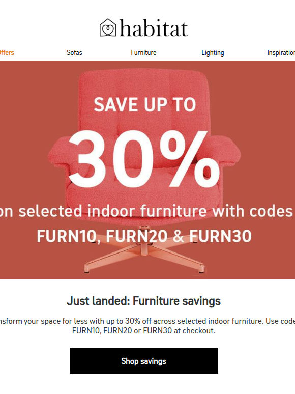Your next furniture upgrade is up to 30% off