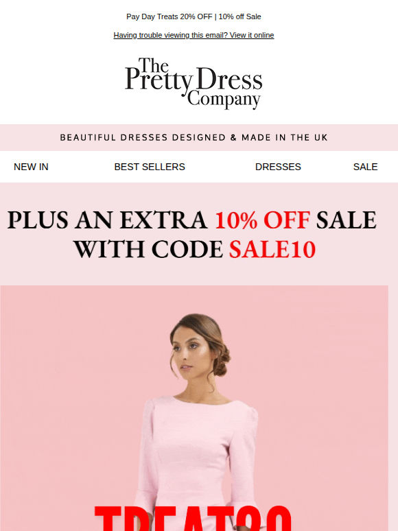 TREAT20 continues, plus an extra 10% Off Sale