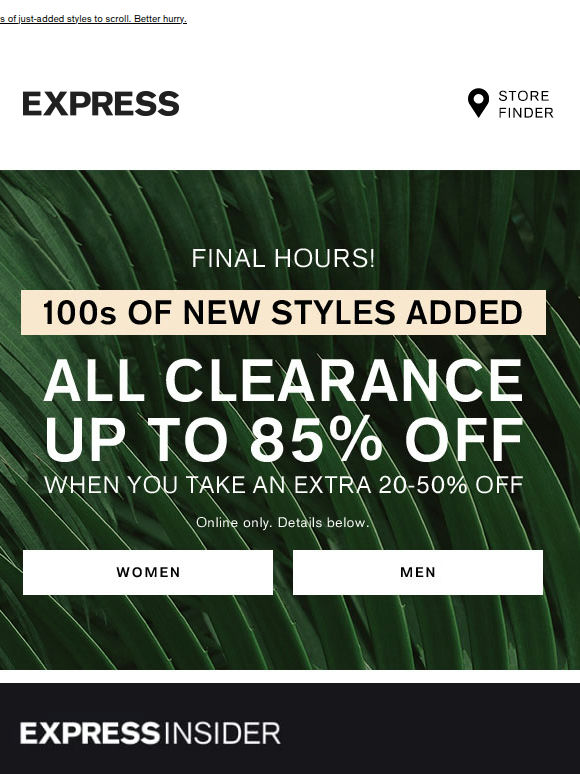 FINAL HOURS! Up to 85% off clearance