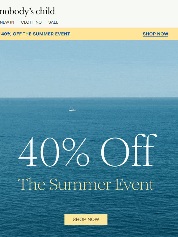 40% off the summer event 🔥