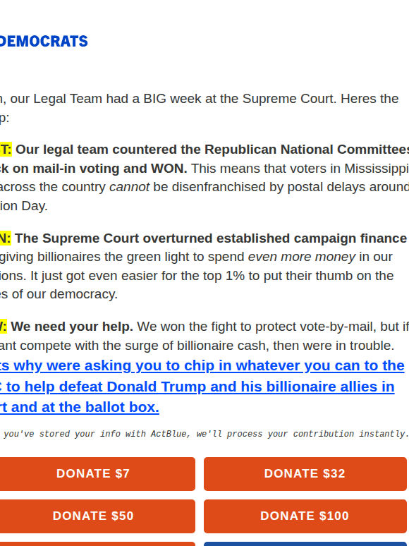 BIG week for the DNC’s Legal Team