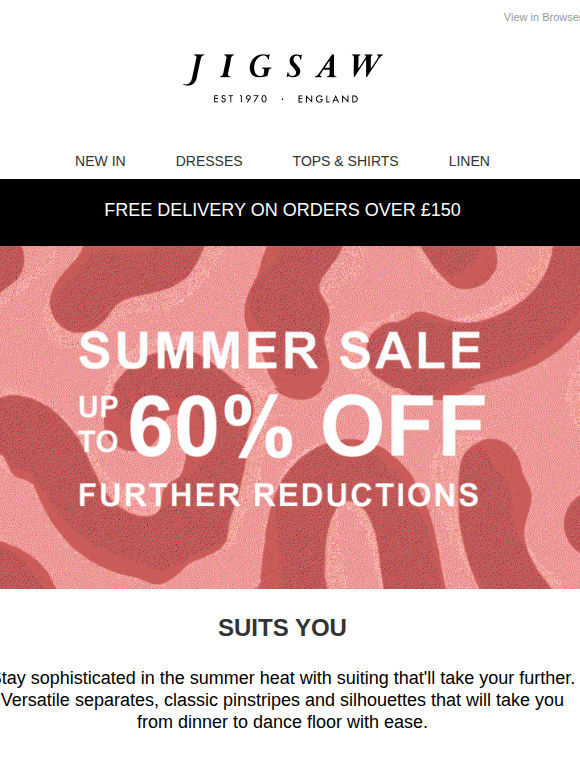 Summer Suiting | Up to 60% Off