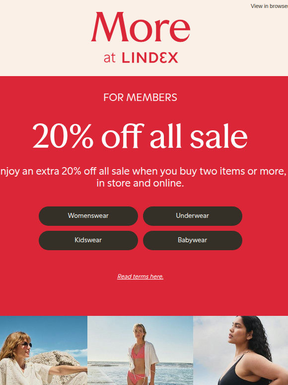Extra 20% off all sale