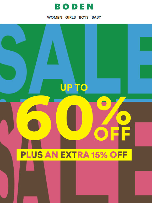 BREAKING: Extra 15% off sale