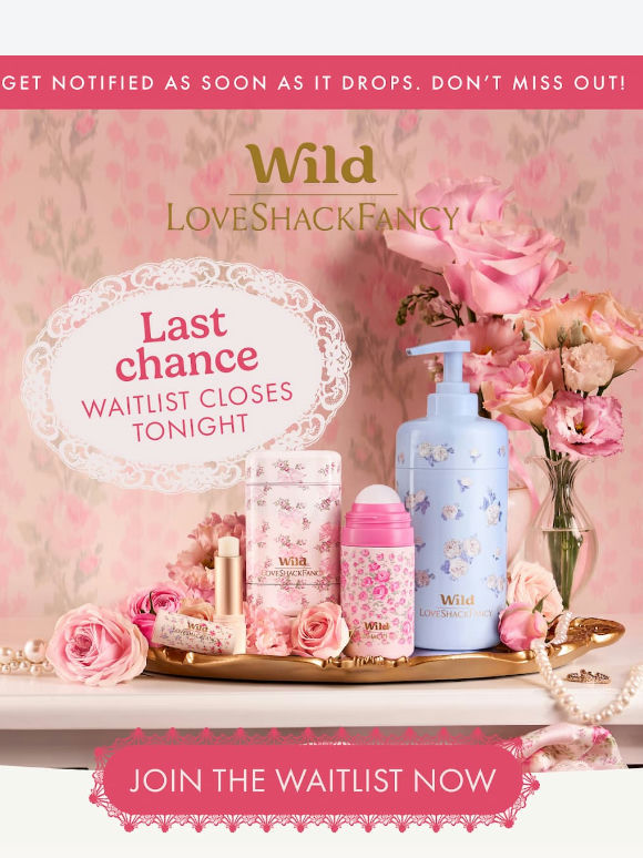 LoveShackFancy waitlist closes tonight.