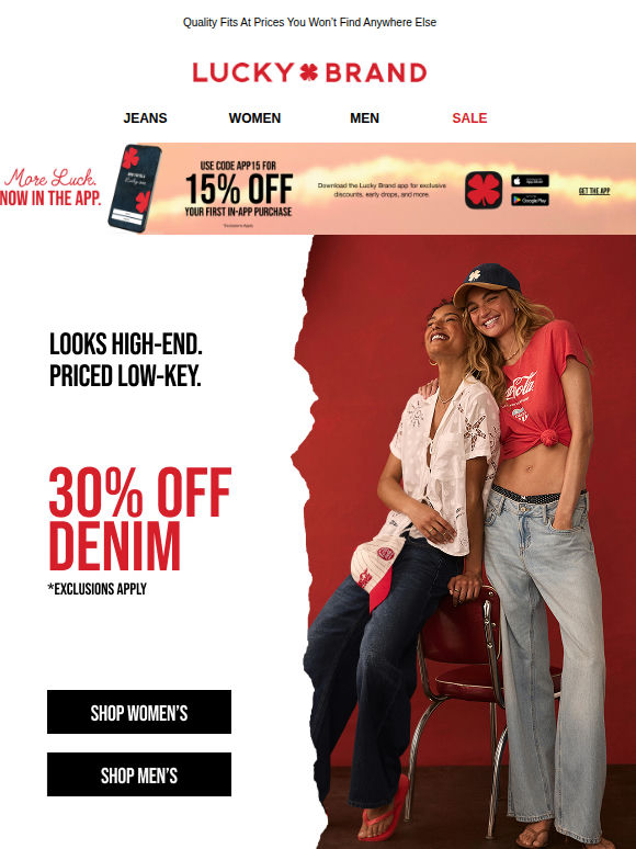 🏃 Act Fast! 30% Off Denim Is Going On Now
