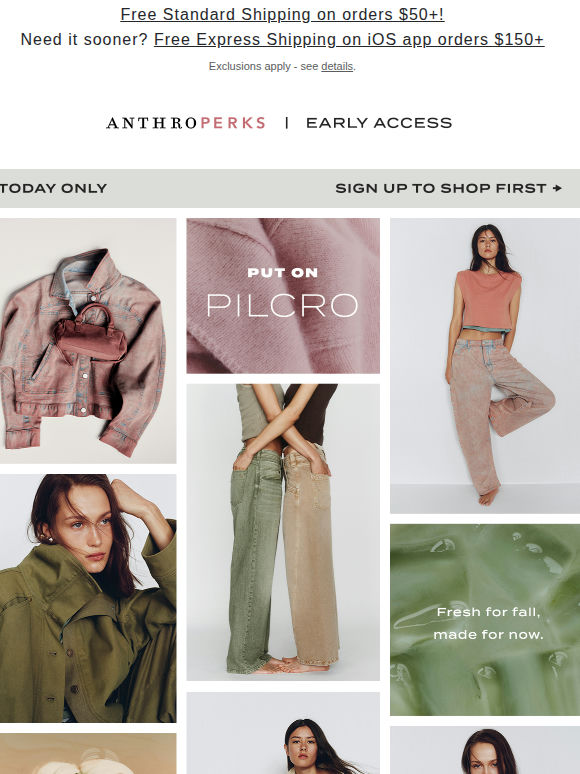 Today ONLY! AnthroPerks Early Access