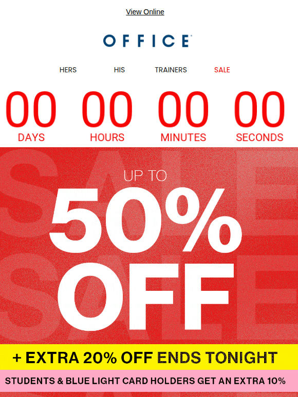 SALE EXTRA 20% ENDS TONIGHT!