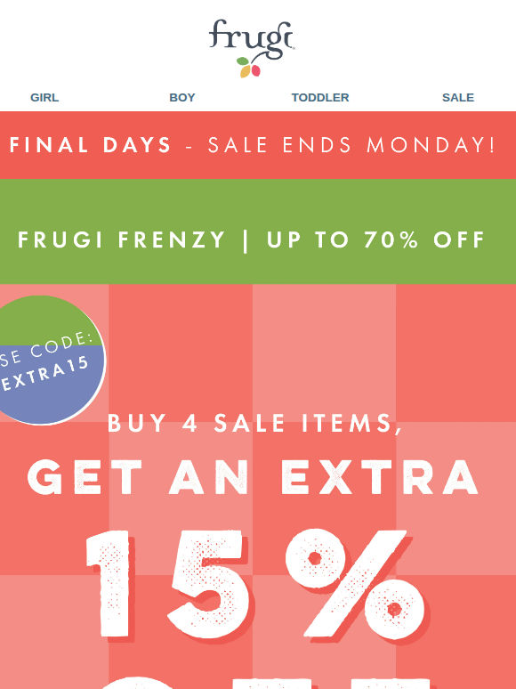 SALE ENDS MONDAY!