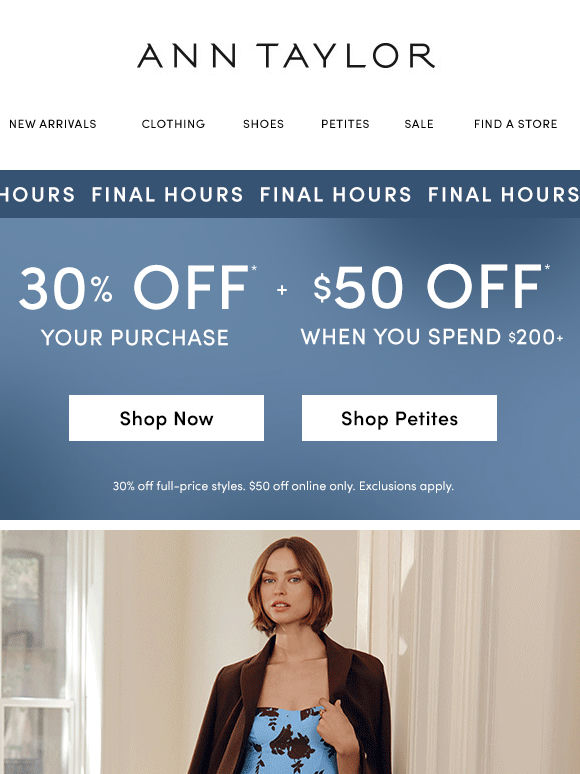 Only A Few Hours Left To Get 30% Off Your Purchase