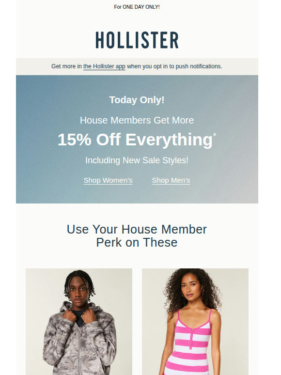 15% off EVERYTHING for House Members!*