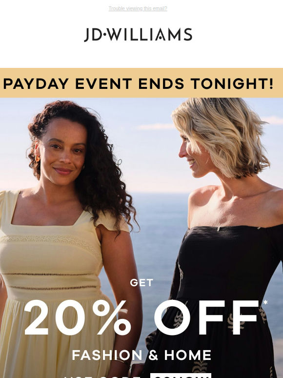 Payday treat? Take 20% OFF - ends midnight 🚨