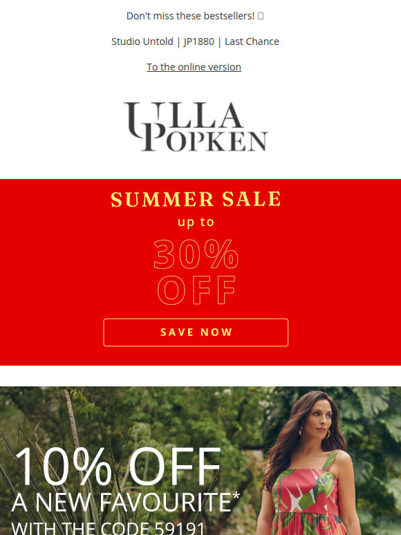 Up to 30% OFF summer styles 🌴 Shop now and save