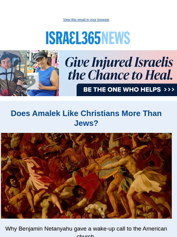 Does Amalek Like Christians More Than Jews? and Today's Top Stories