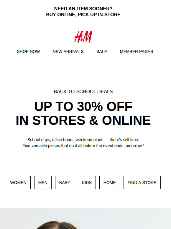 Up to 30% off ends tomorrow