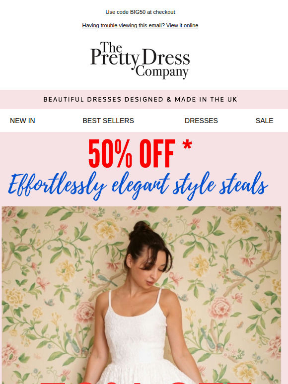 50% Off Everthing* ends tomorrow.