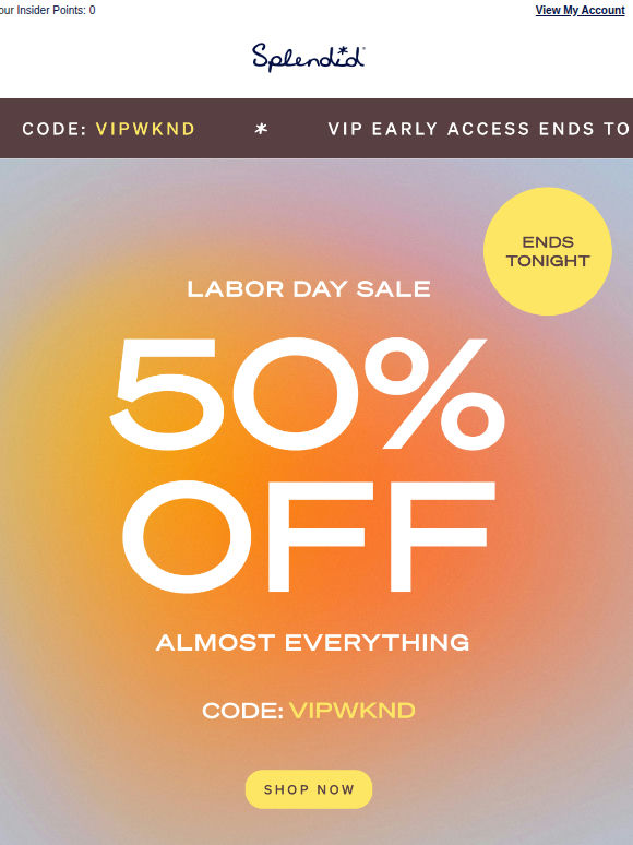 Ends Tonight: 50% OFF Almost Everything