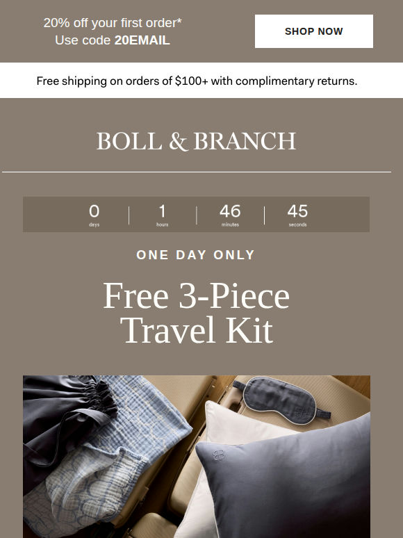 Today Only | Free Travel Kit