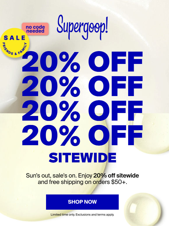 20% off SPF for every season