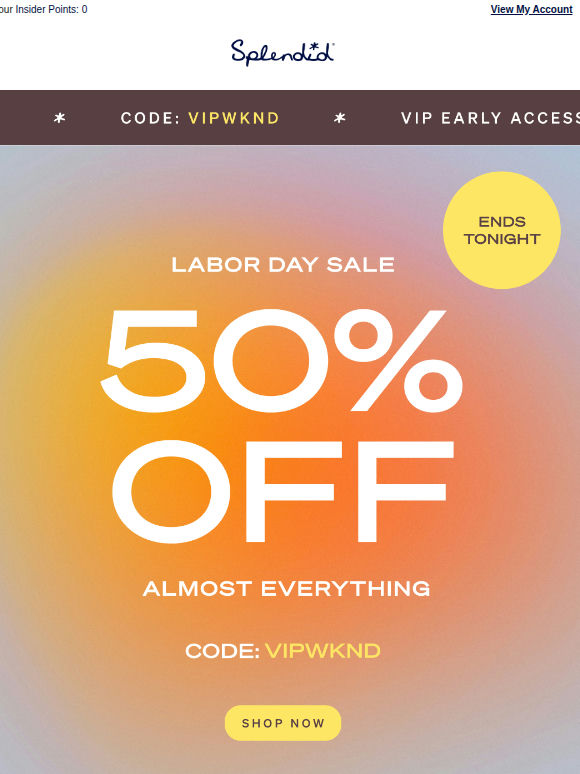 50% OFF Won't Be Here By Morning