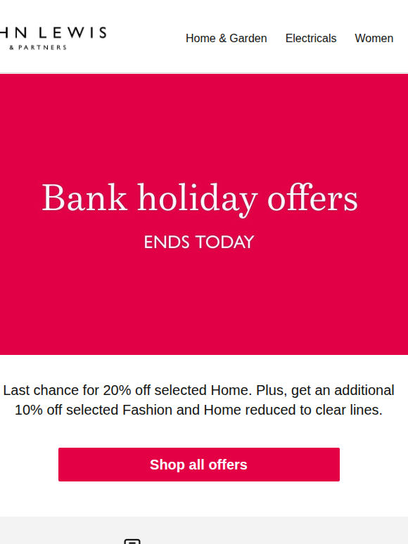 Ends today – 20% off selected Home