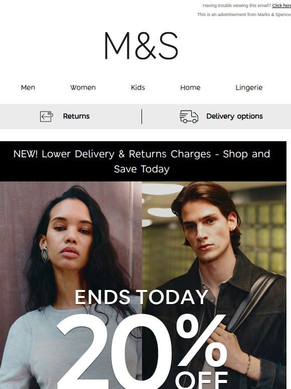 Ends today: 20% OFF