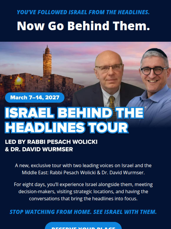 Jeffrey Goldgrab, we've never run an Israel tour like this one