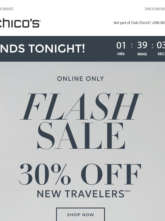 FINAL HOURS! 30% OFF NEW TRAVELERS™