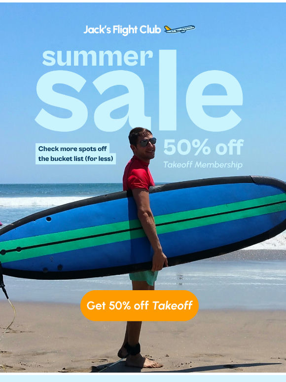 More opportunities to travel with 50% off ✈️