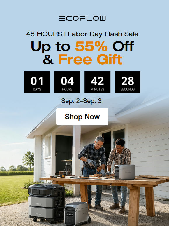 🎁 Free Gift & Up to 55% Off | Labor Day Flash Sale