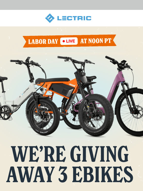 LIVE eBike Giveaway at Noon PT Today!