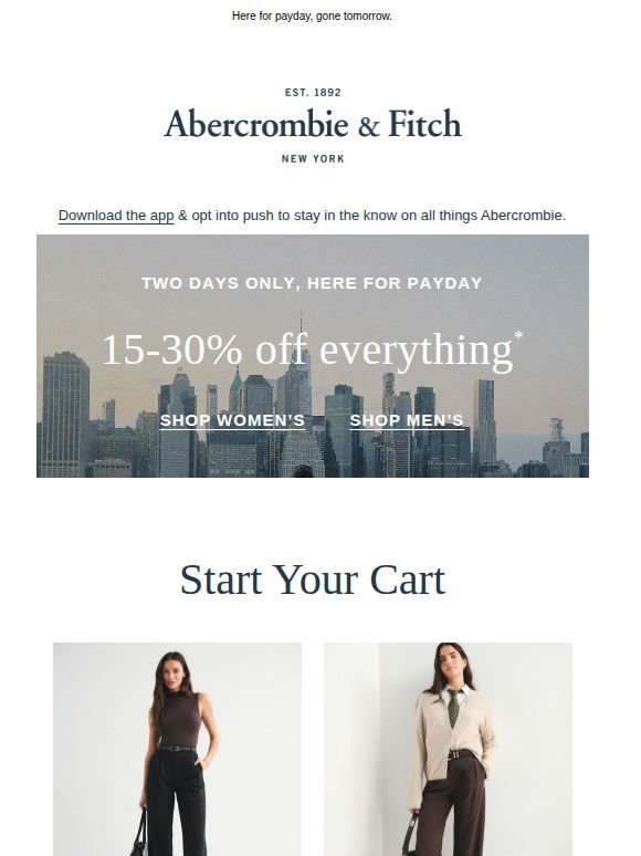 TWO DAYS ONLY: 15-30% off everything*