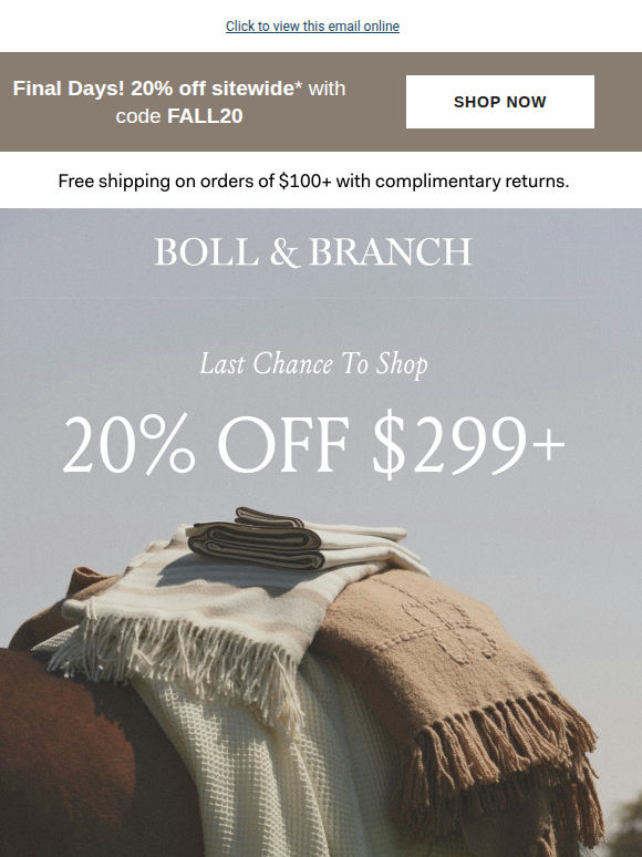Hurry: 20% off sitewide is ending soon
