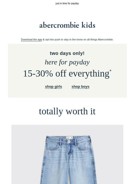 two days only: 15-30% OFF everything*