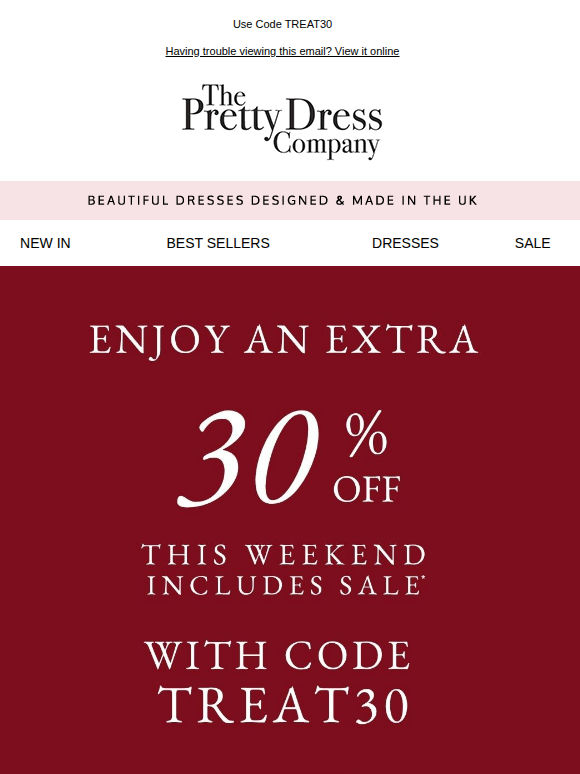 Enjoy an extra 30% Off this weekend 💖