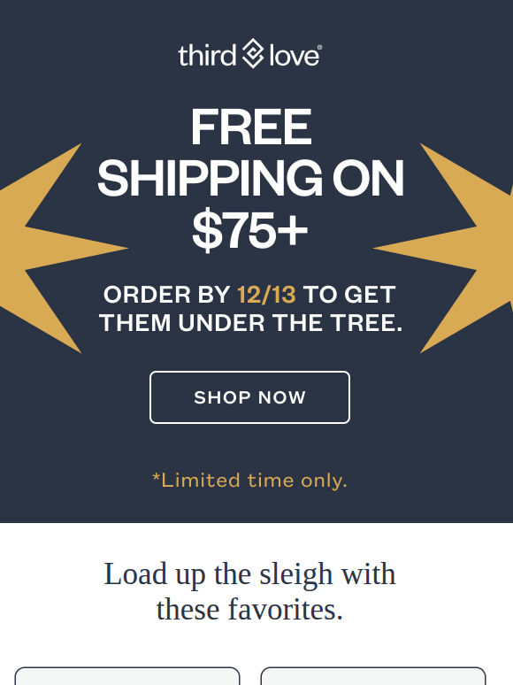 Get FREE shipping on $75+