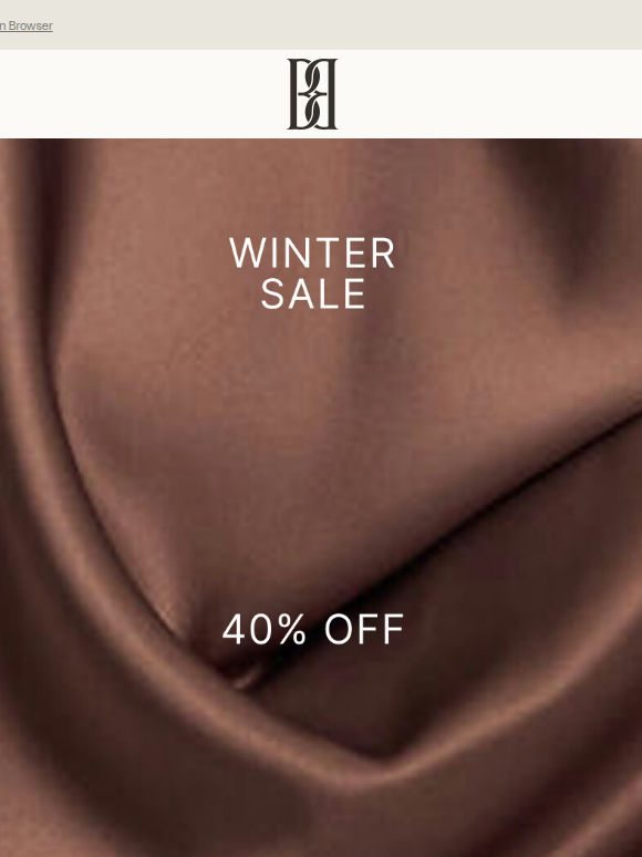 Winter sale continues at 40% off