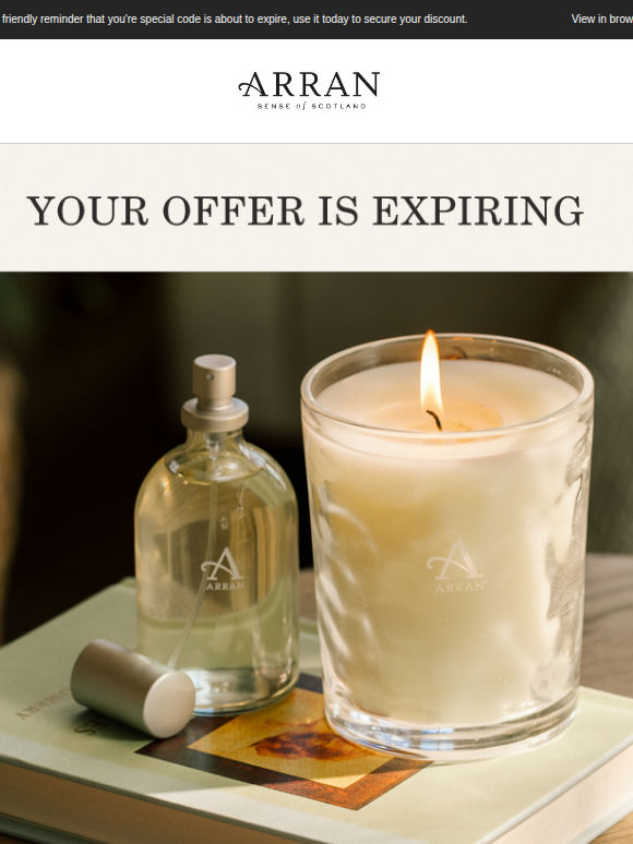 Your exclusive ARRAN reward is about to expire ⏳