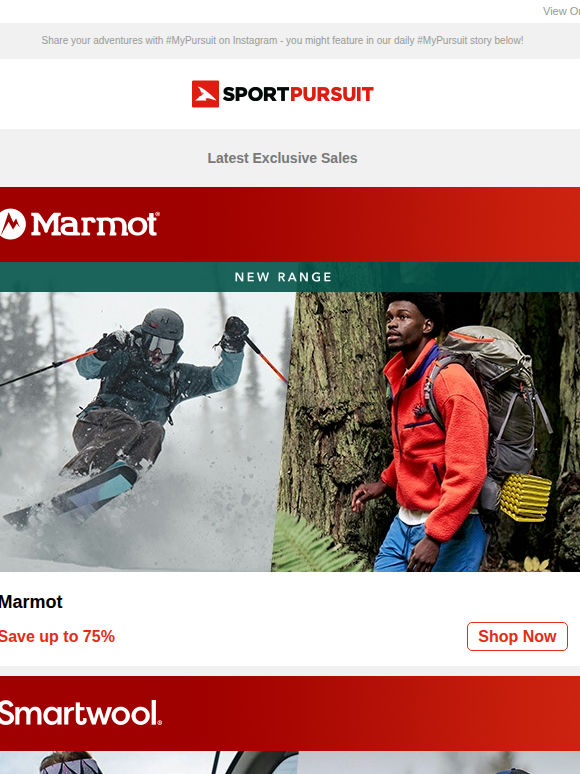 Marmot - New Range | Smartwool | Clif Nutrition | Atomic Clothing | Travelin Boots | Up to 75% Off!